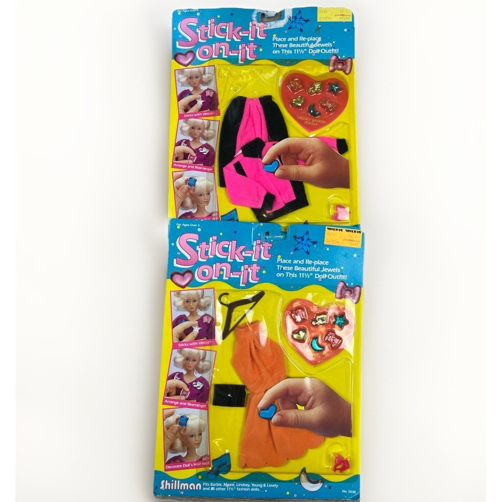 VTG Shillman Dress Track Suit & Jewels Stick-it On-it Fashion Outfit 1989 Barbie